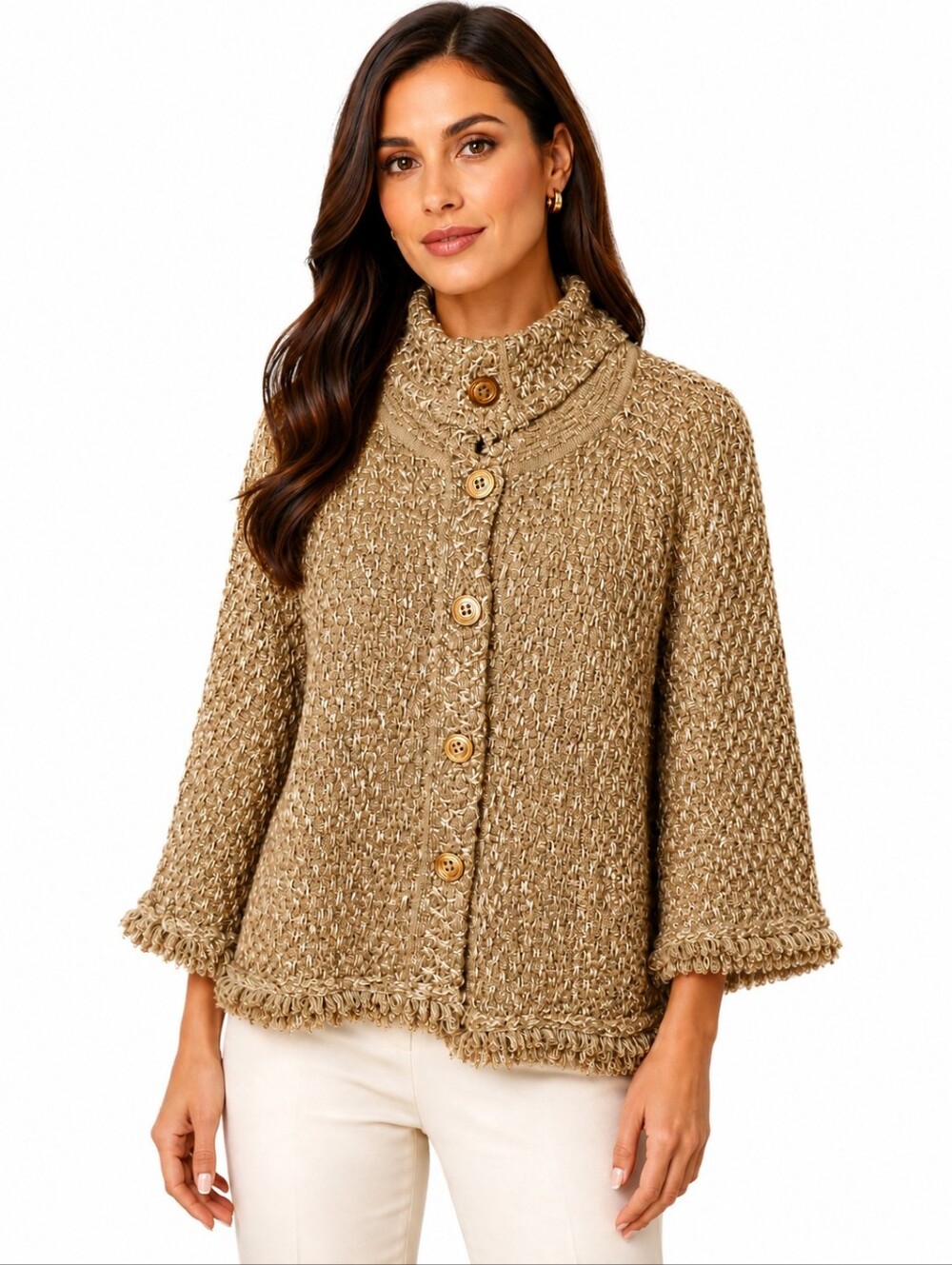 St. John Metallic Gold Lurex Knit Sweater Jacket  Size M EUC